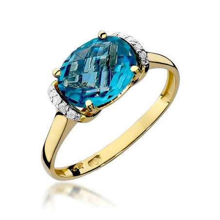 "Pierścionek W148 Topaz 1,70ct - Luksusowy pierścień z żółtego 