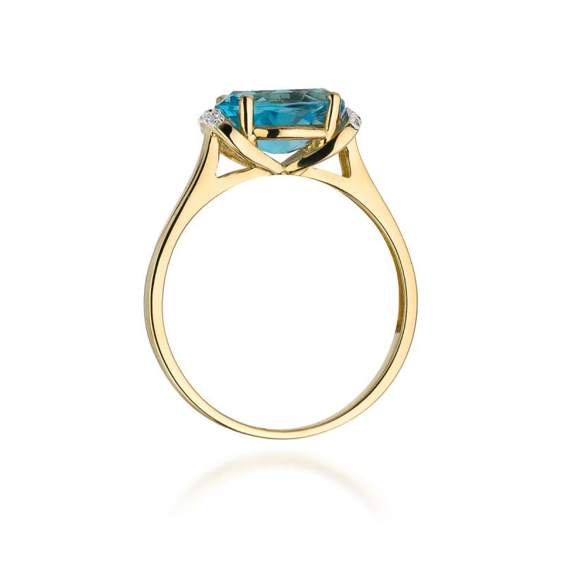 "Pierścionek W148 Topaz 1,70ct - Luksusowy pierścień z żółtego 
