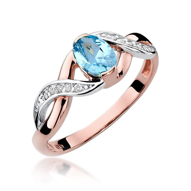 Pierścionek W028 Topaz 0,50ct różowe złoto