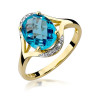 "Pierścionek W150 Topaz 3,00ct żółte złoto - Daimana.pl: Najwyż