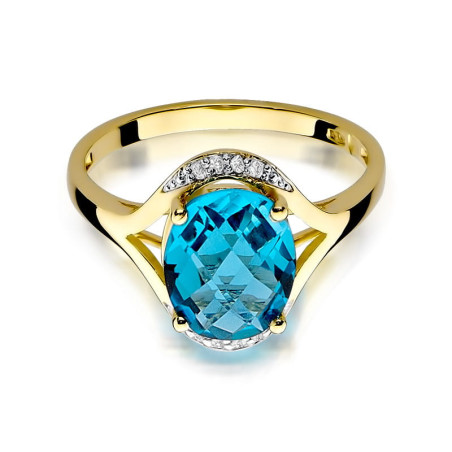 "Pierścionek W150 Topaz 3,00ct żółte złoto - Daimana.pl: Najwyż