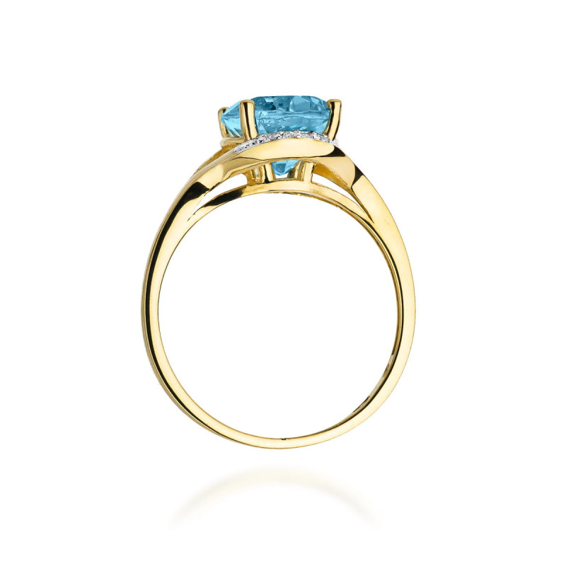 "Pierścionek W150 Topaz 3,00ct żółte złoto - Daimana.pl: Najwyż