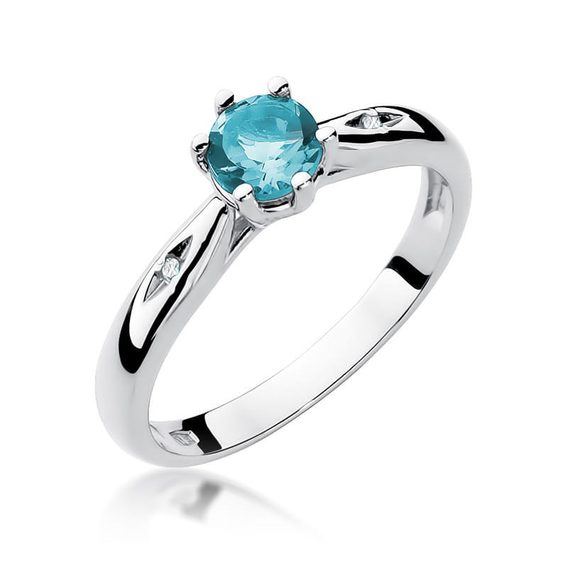Pierścionek W074 Topaz 0,50ct białe złoto