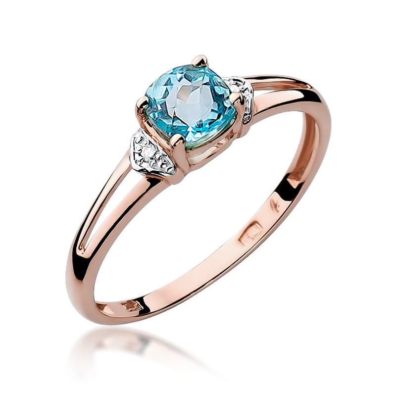 Pierścionek W039 Topaz 0,70ct różowe złoto