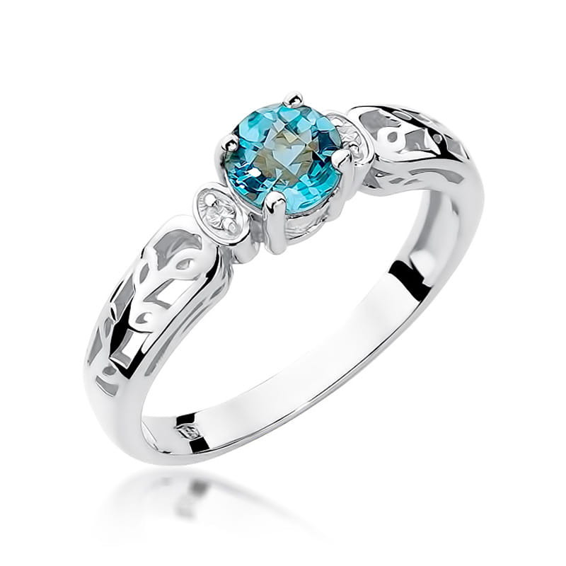 Pierścionek W014 Topaz 0,50ct białe złoto