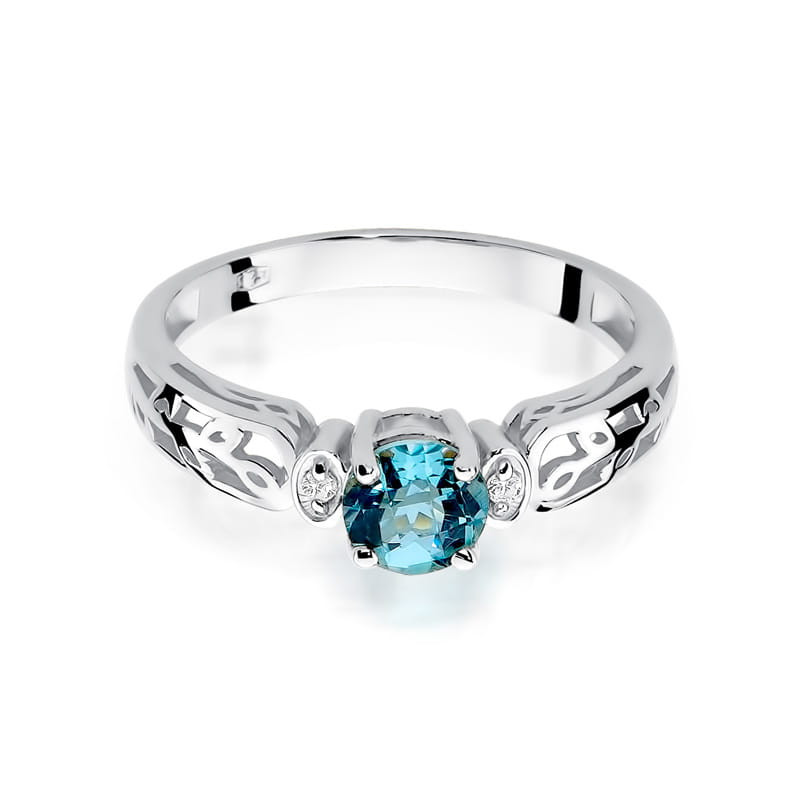 Pierścionek W014 Topaz 0,50ct białe złoto