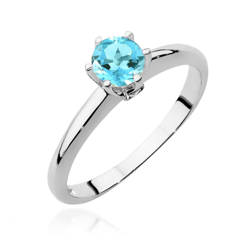 Pierścionek W557 Topaz 0,50ct białe złoto