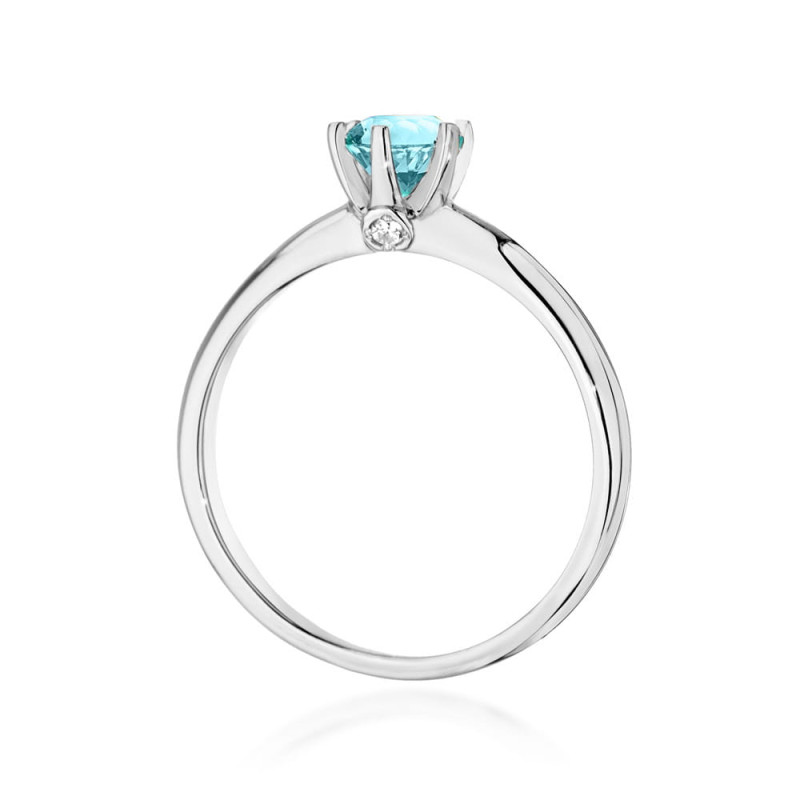 Pierścionek W557 Topaz 0,50ct białe złoto