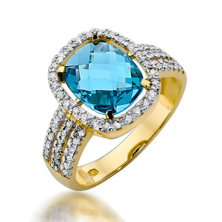 "Pierścionek W313 Topaz 3,00ct - Wyjątkowy wybór w żółtym złoc