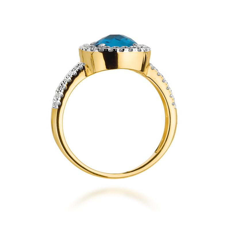 "Pierścionek W313 Topaz 3,00ct - Wyjątkowy wybór w żółtym złoc