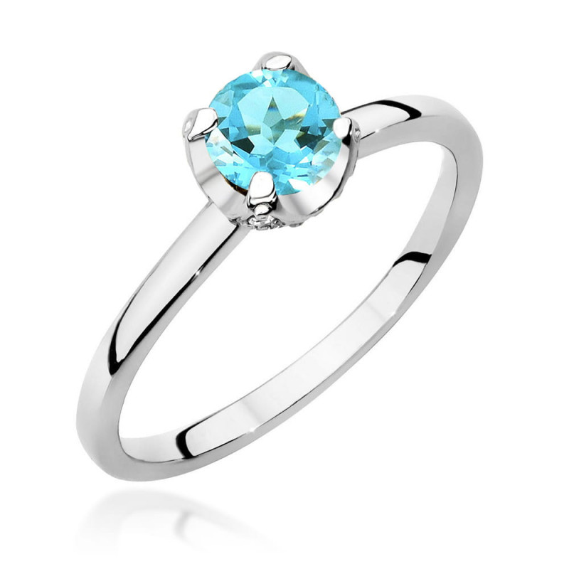Pierścionek W556 Topaz 0,50ct białe złoto