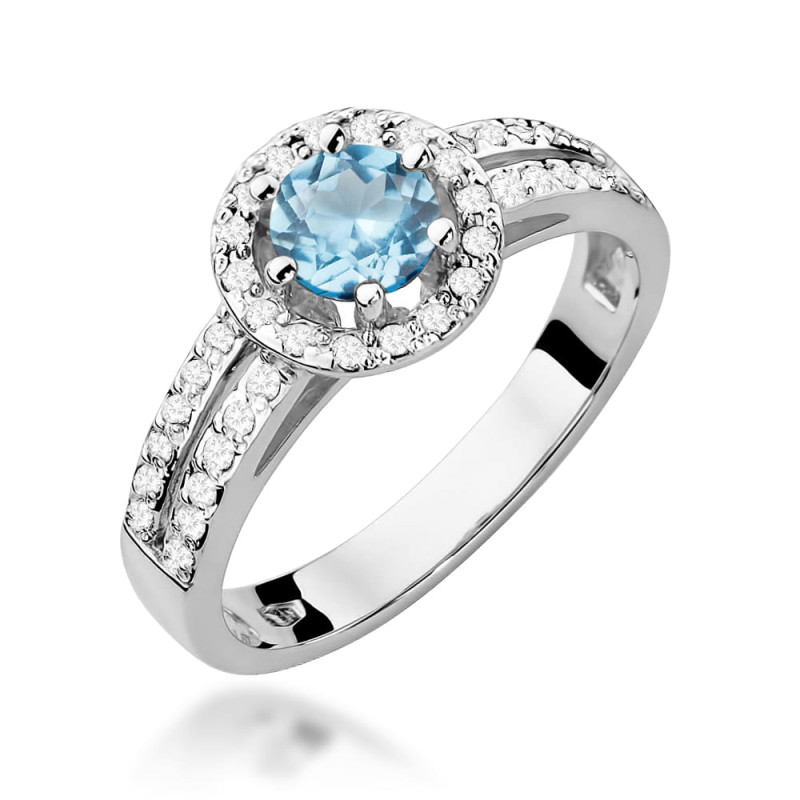 Pierścionek W087 Topaz 0,50ct białe złoto