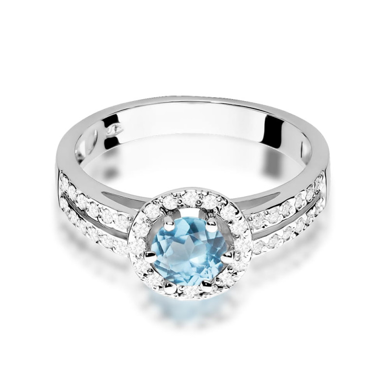 Pierścionek W087 Topaz 0,50ct białe złoto