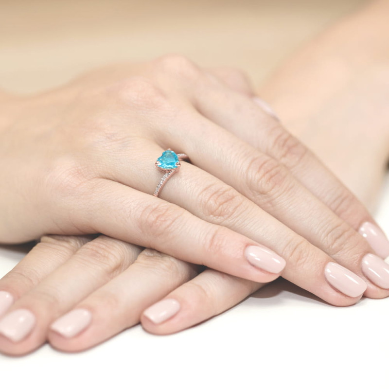 Pierścionek W050 Topaz 1,20ct różowe złoto