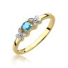 "Pierścionek W414 Topaz 0,15ct - Wyjątkowy design w żółtym złoc