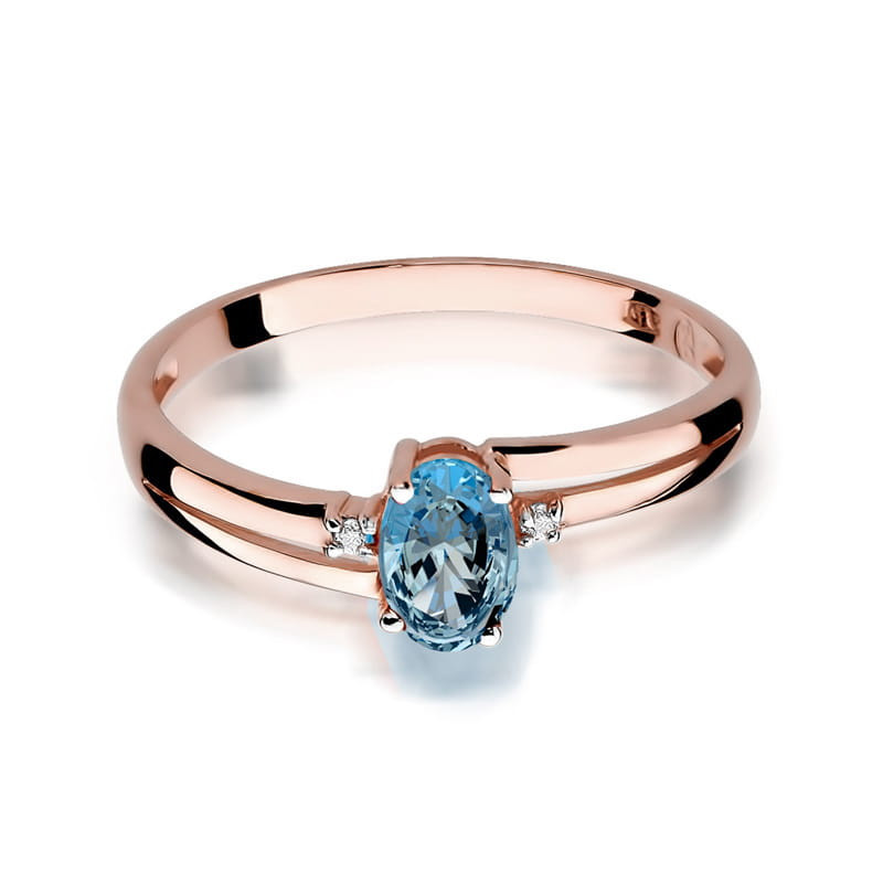 Pierścionek W068 Topaz 0,50ct różowe złoto