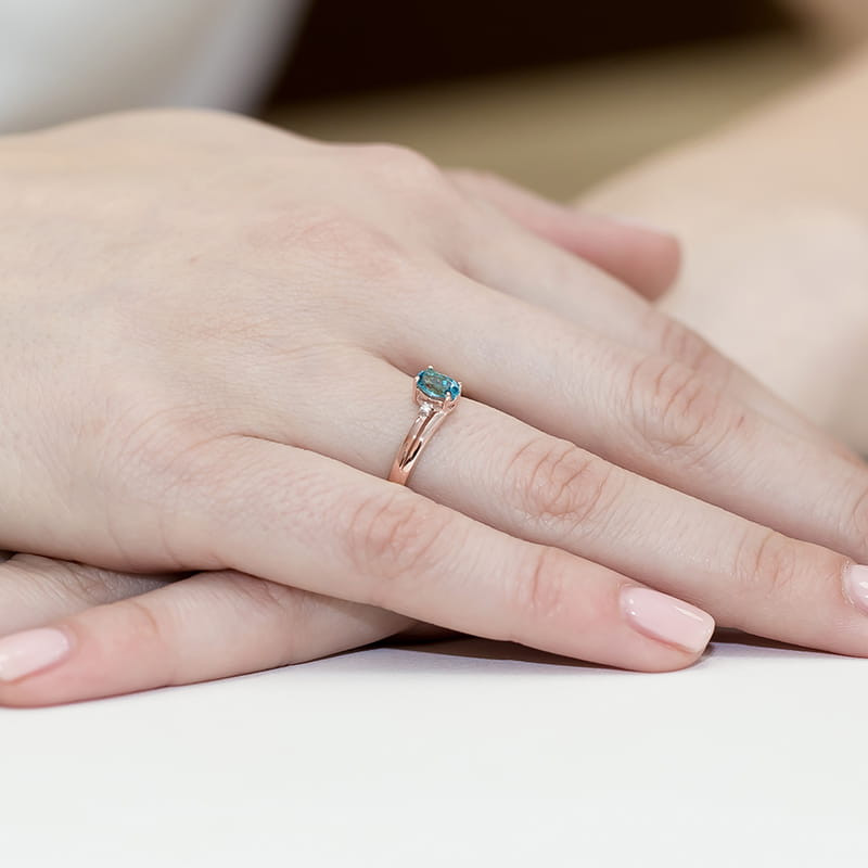 Pierścionek W068 Topaz 0,50ct różowe złoto