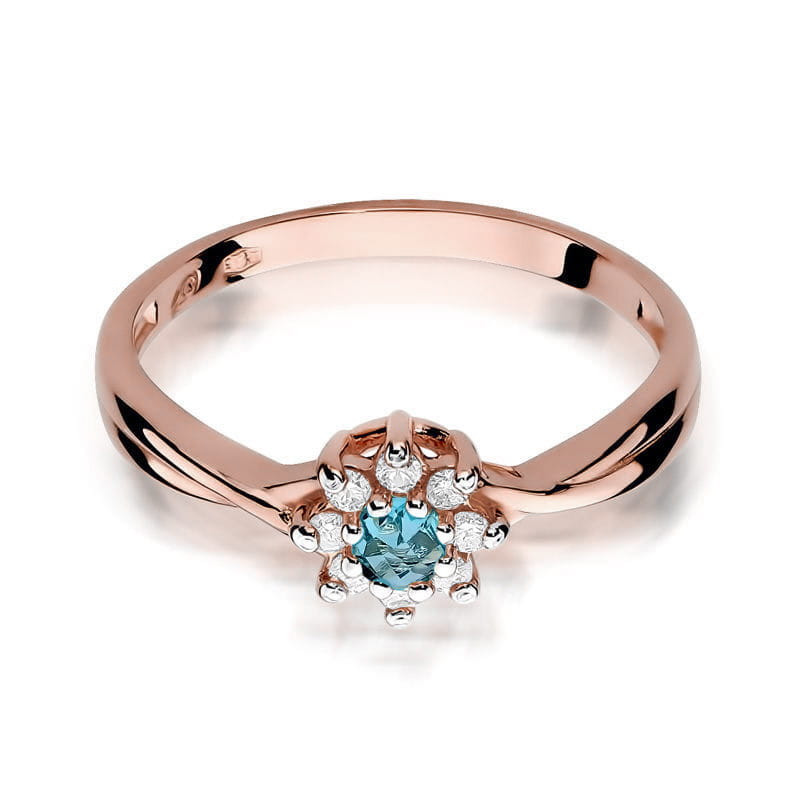 Pierścionek W072 Topaz 0,15ct różowe złoto