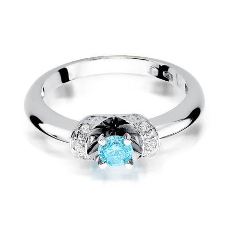 Pierścionek W043 Topaz 0,50ct białe złoto
