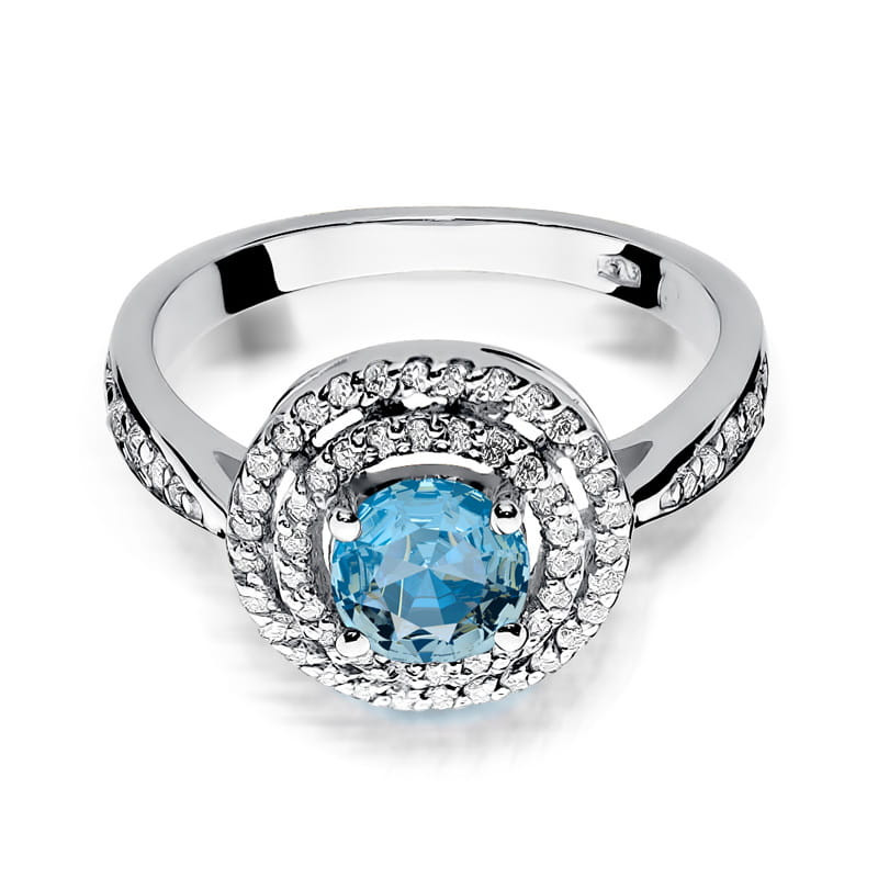 Pierścionek W274 Topaz 0,80ct białe złoto