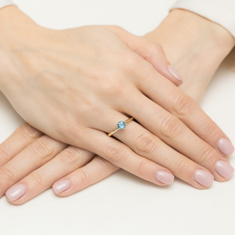 Pierścionek W557 Topaz 0,50ct - złote złoto | Daimana.pl
