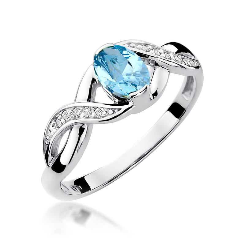 Pierścionek W028 Topaz 0,50ct białe złoto