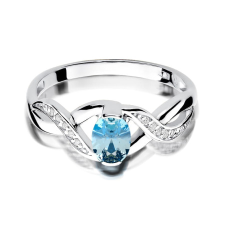 Pierścionek W028 Topaz 0,50ct białe złoto