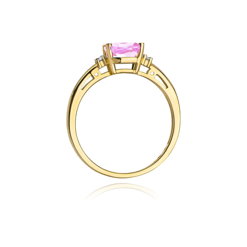 "Pierścionek W003 Różowy Topaz 1,10ct w żółtym złocie - Daiman