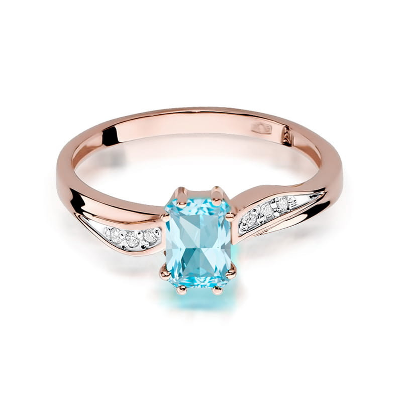 Pierścionek W094 Topaz 0,65ct różowe złoto