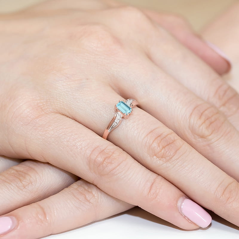 Pierścionek W094 Topaz 0,65ct różowe złoto