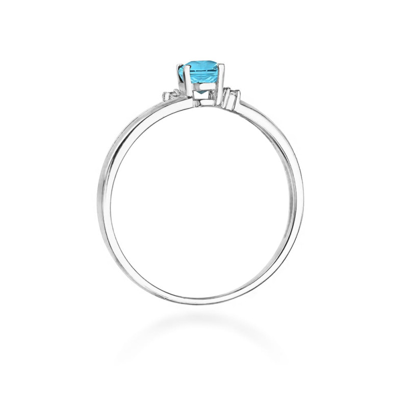 Pierścionek W068 Topaz 0,50ct białe złoto