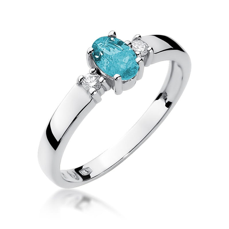 Pierścionek W264 Topaz 0,50ct białe złoto