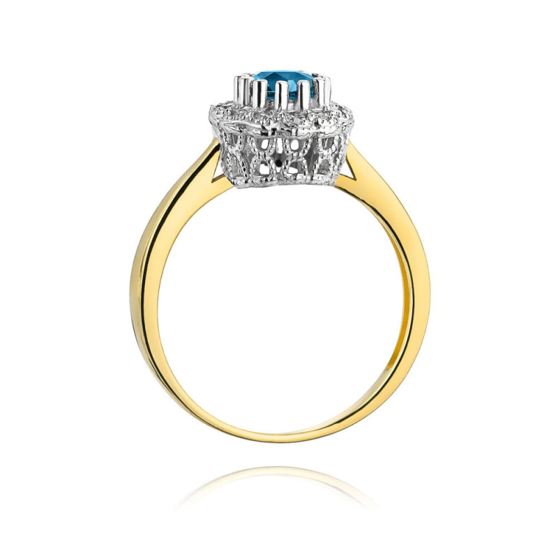 "Pierścionek W284 Topaz London Blue 0,50ct | Żółte złoto | Daima