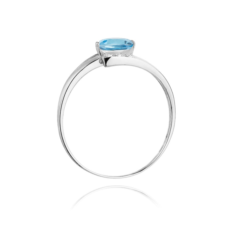 Pierścionek W119 Topaz 0,50ct białe złoto
