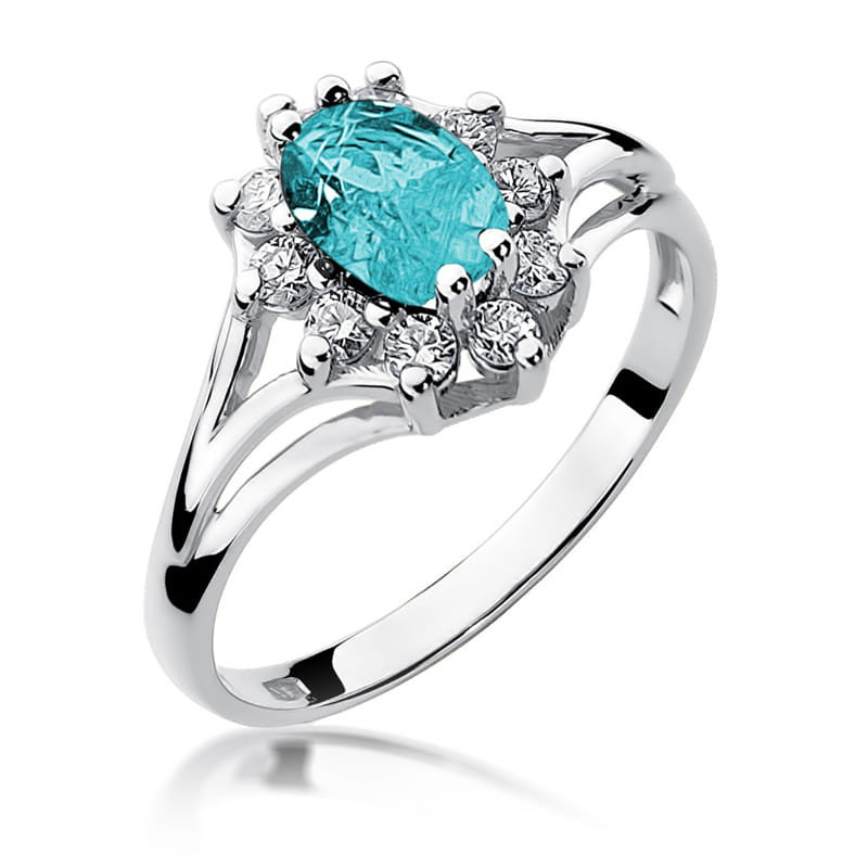 Pierścionek W037 Topaz 0,90ct białe złoto
