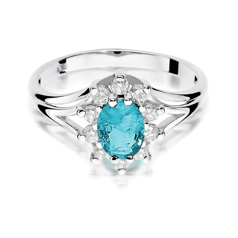 Pierścionek W037 Topaz 0,90ct białe złoto