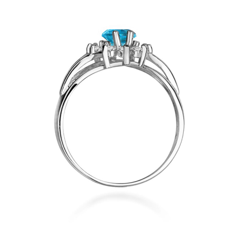 Pierścionek W037 Topaz 0,90ct białe złoto