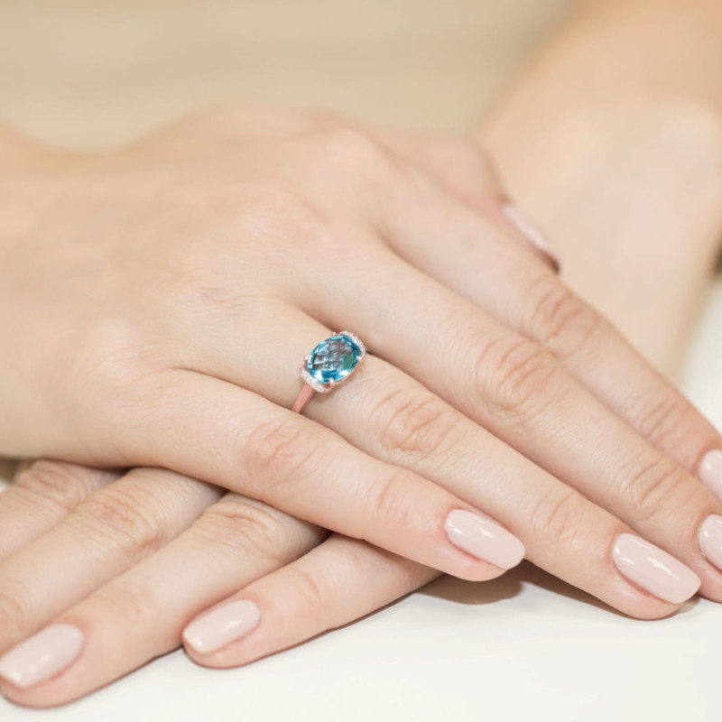 Pierścionek W148 Topaz 1,70ct różowe złoto