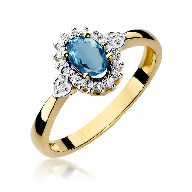 "Pierścionek W312 Topaz London Blue 0,50ct - Daimana.pl - elegancki 