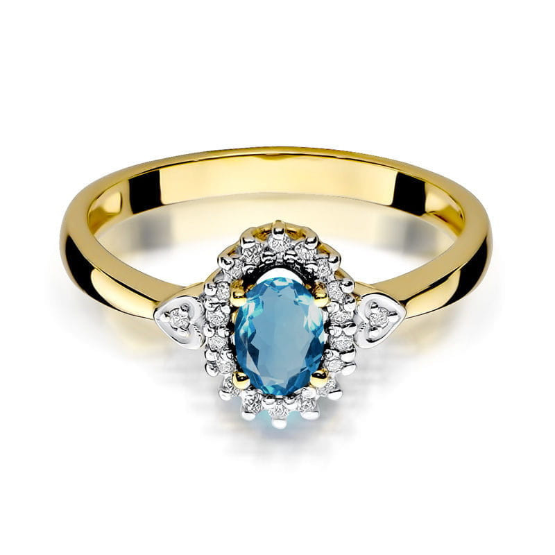 "Pierścionek W312 Topaz London Blue 0,50ct - Daimana.pl - elegancki 