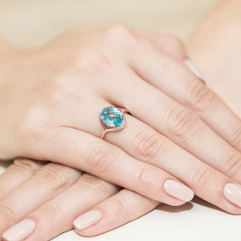 Pierścionek W150 Topaz 3,00ct różowe złoto