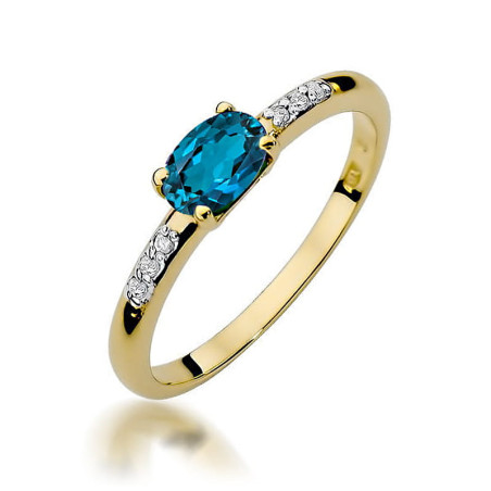 "Pierścionek W077 Topaz London Blue 0,50ct - Daimana.pl - Ekskluzywn