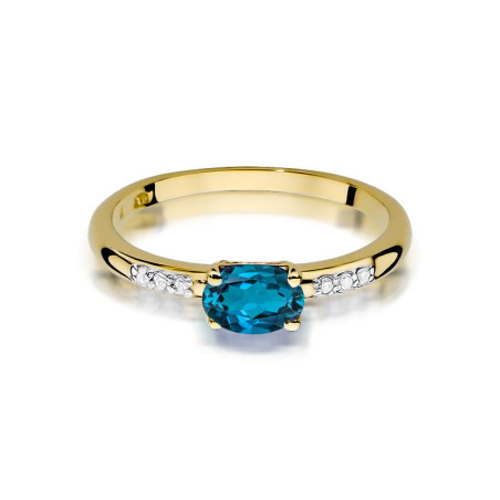 "Pierścionek W077 Topaz London Blue 0,50ct - Daimana.pl - Ekskluzywn