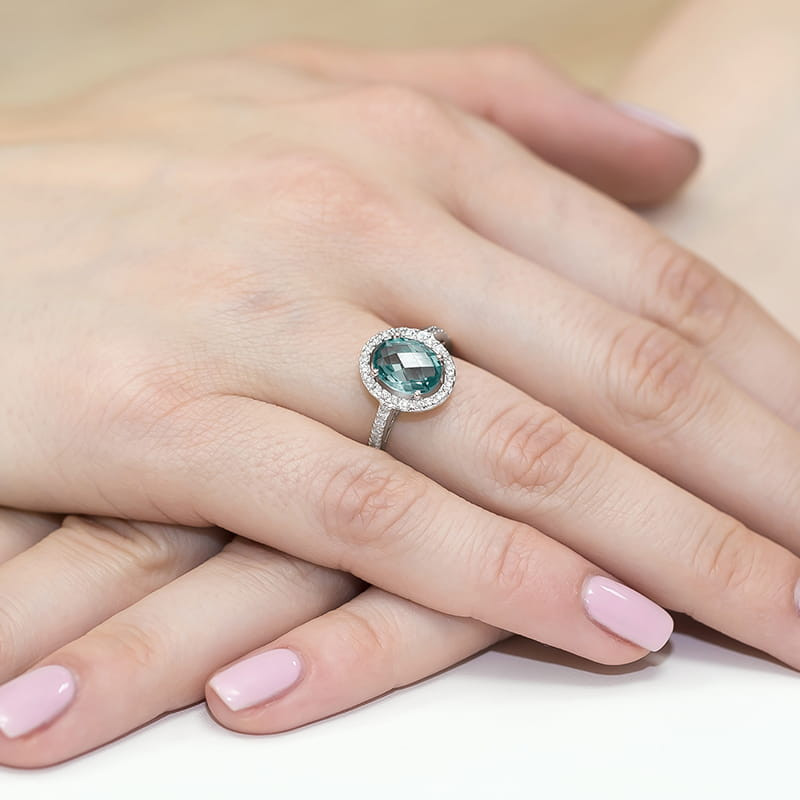 Pierścionek W080 Topaz 1,70ct białe złoto