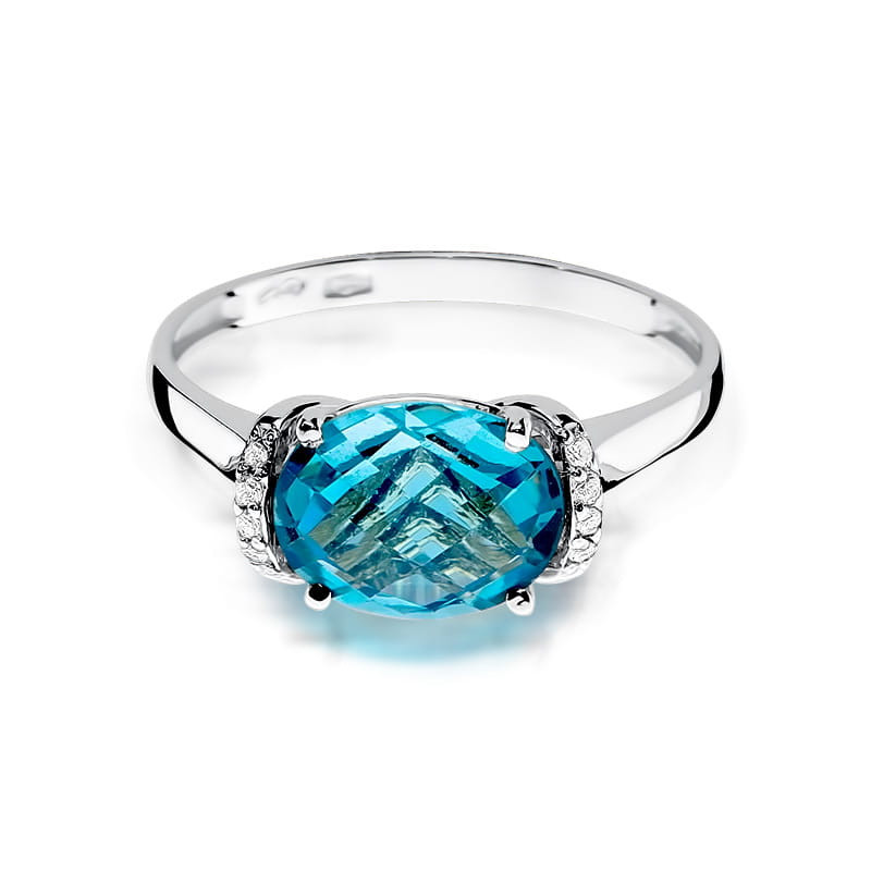 Pierścionek W148 Topaz 1,70ct białe złoto