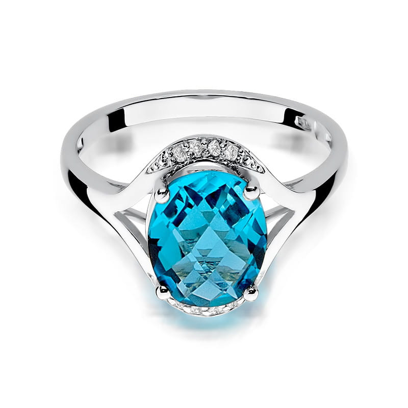 Pierścionek W150 Topaz 3,00ct białe złoto