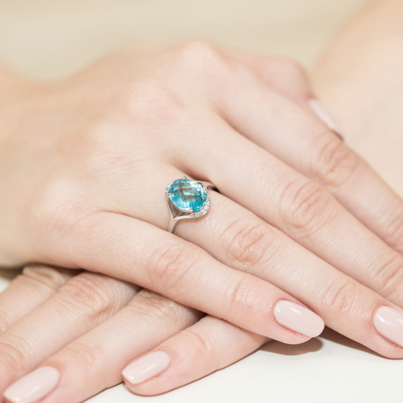 Pierścionek W150 Topaz 3,00ct białe złoto