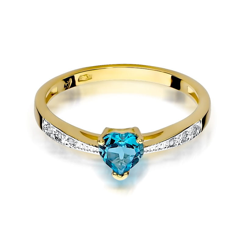 "Pierścionek W065 Topaz 0,50ct | Żółte złoto | Daimana.pl - Najw
