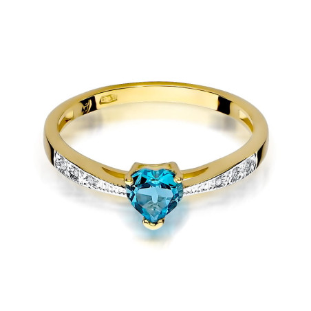 "Pierścionek W065 Topaz 0,50ct | Żółte złoto | Daimana.pl - Najw
