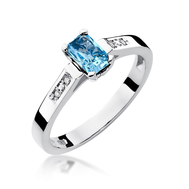 Pierścionek W078 Topaz 0,65ct białe złoto
